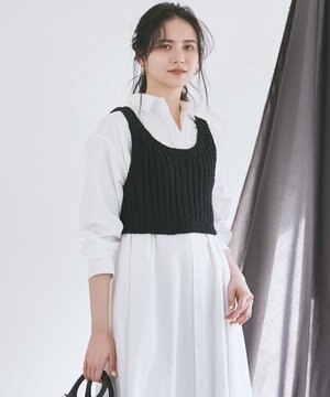  【SLOW/一部店舗限定】リボンヤーン ニット ビスチェ