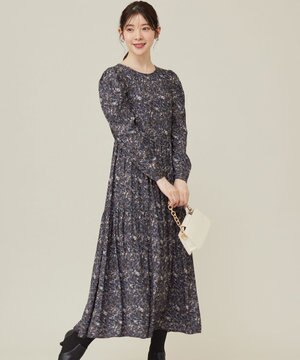  【BAILA12月号掲載・貴島明日香さんコラボ】ペイントタッチフラワー ワンピース