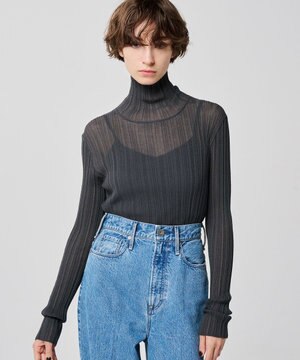 シアーニット タートルネック トップス(uncrave WHITE)