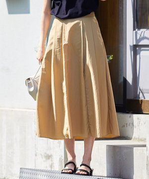 【洗える】マットナイロンタフタ フレアスカート