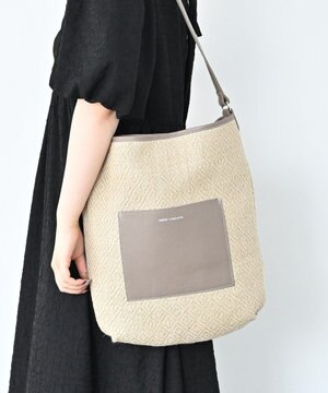  【日本製 / A4サイズ対応 / 3WAY】ジュート×牛革 ショルダーバッグ large