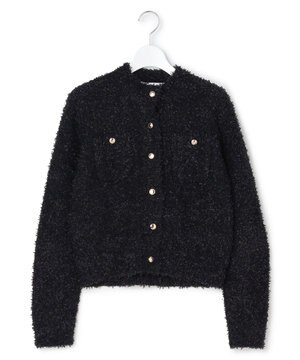  【GOLD LABEL】リボンモールツイード ニットカーディガン