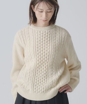  〈希少な国産羊毛を使用〉ジャパンウールセーター 〈日本製〉〈洗える〉〈男女兼用・ユニセックス〉〈サステナブル〉〈ヴィンテージ風〉