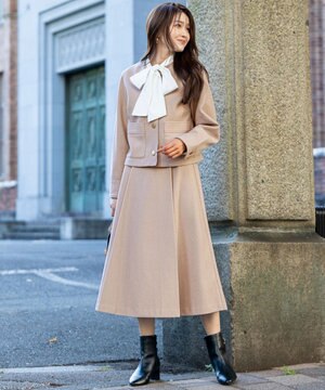  【2SET】ジャケット × フレアスカート セット