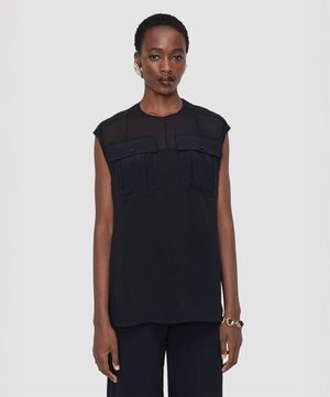  クレープドソワ　ブラウス　KNIZA