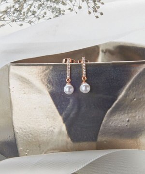 【金属アレルギー対応・養殖パール】ストーンバー＆パールピアス