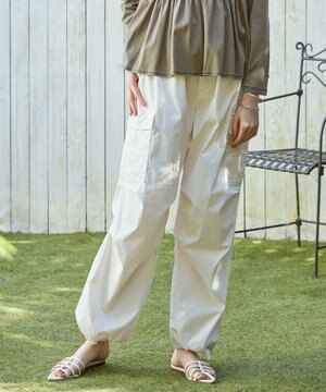 【SLOW/好評につき新色追加】ミリタリーストレッチタフタ カーゴパンツ