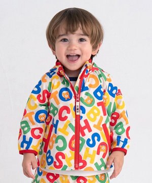  【80-120cm】 ロゴ総柄 ウインドブレーカー