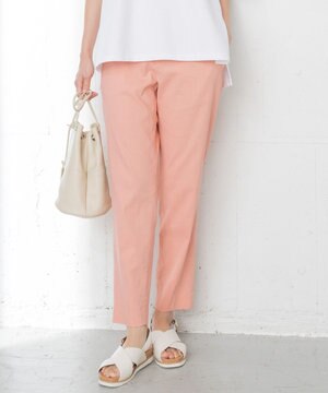 【洗える】リネンヴィスコーステーパード パンツ