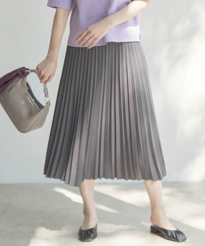  【洗える】ノルディス2wayジョーゼット プリーツ スカート