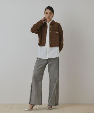  フェイクスウェードブラウス