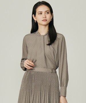 【セットアップ対応・洗える】ライトサテン ブラウス