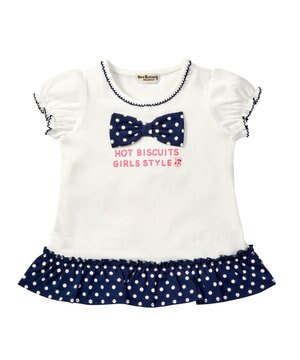  【80-120cm】すそフリル 半袖Tシャツ