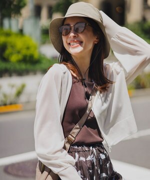  【接触冷感・UVケア・洗える】ファンクショナルジップアップ パーカー