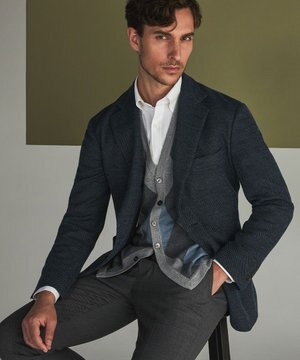  【カーディガンジャケット】ブリスターバーズアイ ニットジャケット