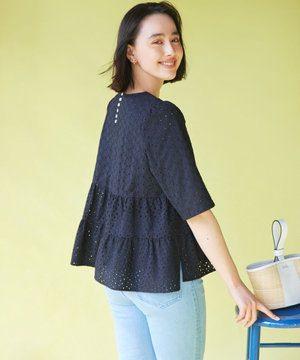 【新色追加】エンブロイダリーレースフリル ブラウス