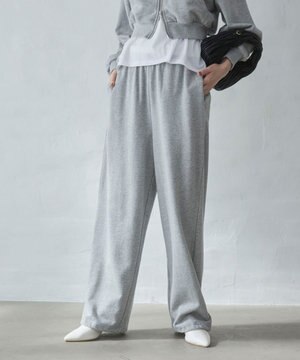  【ウエストゴム/XSSMサイズ展開】スウェットワイドパンツ