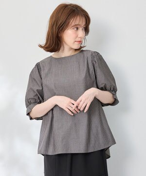  【抗菌防臭/速乾/手洗い可】エニィファンクション パフスリーブブラウス