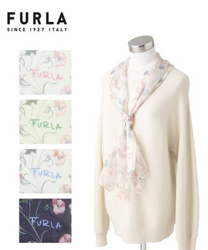  FURLA(フルラ) シルクシフォンロングスカーフ／35×150cm