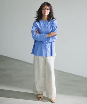 【ウエストゴム】ボタニカル エンブロイダリー パンツ