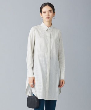  【洗える】CRySiタイプライター ロングシャツ