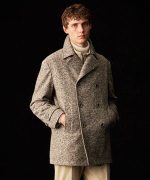  【イタリア素材/軽量/中綿キルト裏地】ワイドカルゼ ウールジャージー コート