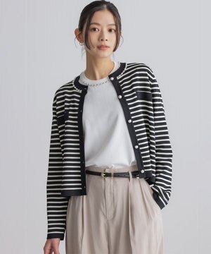  【WEB限定】クリアストレッチビジューレーン カーディガン