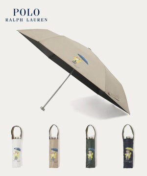  【 遮光率100％/遮熱/UV/軽量】POLO RALPH LAUREN（ポロ ラルフローレン）晴雨兼用日傘  レインベア  折りたたみ傘
