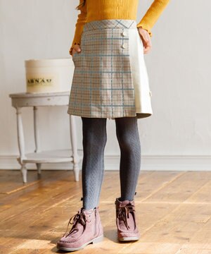  【150-160㎝】チェック キュロット