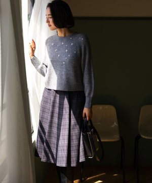 【WEB限定カラーあり】ウールライクストレッチ フレアスカート