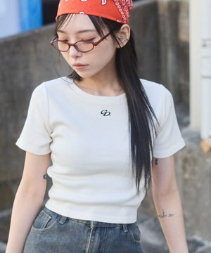  ヴィンテージウォッシュワンポイントリブT