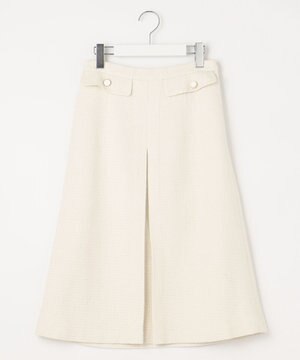  【洗える】BOXタックミドル丈 スカート