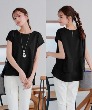  【UVカット・吸水速乾】 “きれい見え” バックペプラムトップス