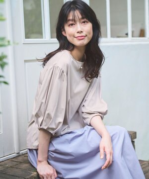  シルケットスムースパフスリーブトップス