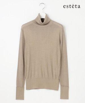 【エステータ】シルクリブ タートルニット