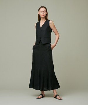 【uncrave WHITE】ナチュラルリネン マーメイドスカート