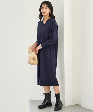 【野呂佳代さん着用】マイビューティニット Vネックワンピース