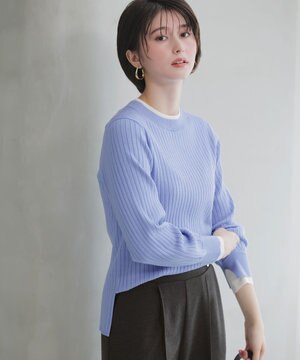  【WEB・一部店舗限定】ダブルカラー ニット
