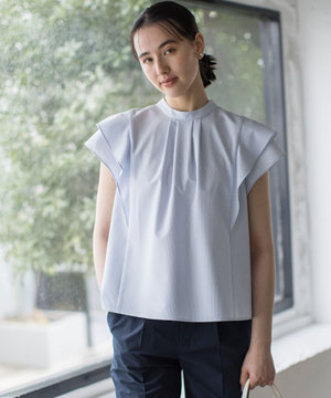 【前後着用可】ドライタッチダブルフレア ブラウス