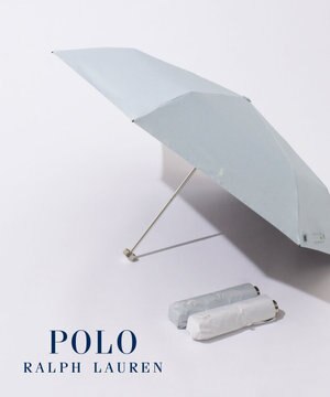  【WEB限定/ 遮光率100％/遮熱/UV】POLO RALPH LAUREN（ポロ ラルフローレン）晴雨兼用日傘 ワンポイント ポロポニー シャンブレー 無地 折りたたみ傘