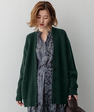  【洗える】カシミヤブレンド ニット カーディガン