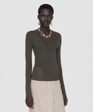  シアークレープ　ロングスリーブニット