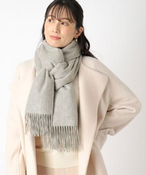  【洗えるカシミヤ/大人百花1月号掲載】FURLA カシミヤ100%超大判無地 ストールマフラー／幅70cm