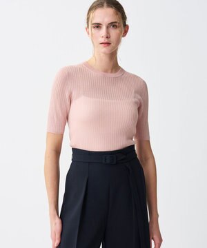  ラスターシアーニット ワイドリブトップス