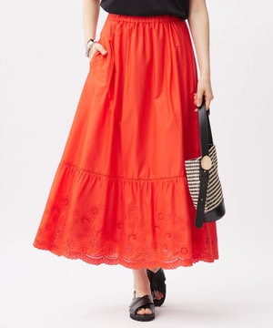 エンブロイダリーローンティアード スカート