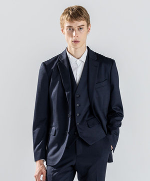 新素材【ストレッチ/セットアップ対応】シルキーウールジャージー ジャケット