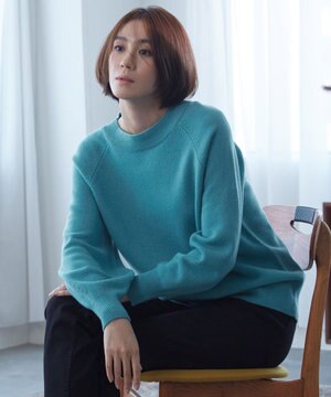  【洗える】ウールカシミヤブレンド ボートネックプルオーバー