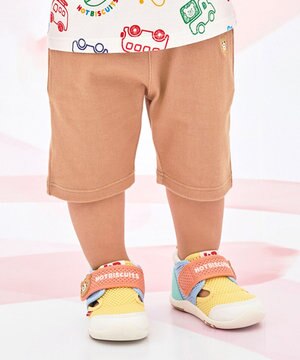  【80-120cm】【Everyday Series】ワンポイント ストレッチ6分丈パンツ