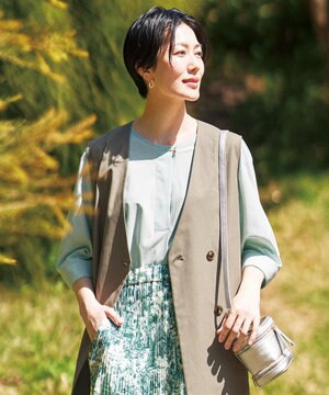  【カタログ掲載・洗える】リヨセルコットンツイル ブラウス