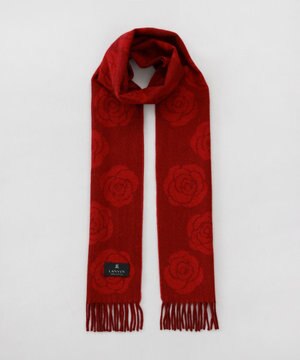  LANVIN COLLECTION（ランバン コレクション） カシミヤ１００％厚手柄ジャカードプチマフラー